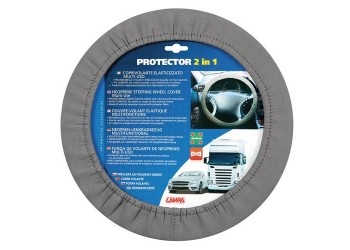Lampa Κάλυμμα Τιμονιού Αυτοκινήτου Protector 2in1 με Διάμετρο 34-45εκ. Neopren & Polyester Γκρι Ελαστικό 1-τεμ. (L3314.7)