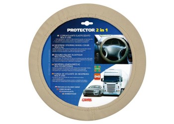Lampa Κάλυμμα Τιμονιού Αυτοκινήτου Protector 2in1 με Διάμετρο 34-45εκ. Neopren & Polyester Μπεζ Ελαστικό 1-τεμ. (L3314.8)
