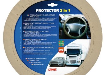 Lampa Κάλυμμα Τιμονιού Αυτοκινήτου Protector 2in1 με Διάμετρο 34-45εκ. Neopren & Polyester Μπεζ Ελαστικό 1-τεμ. (L3314.8)