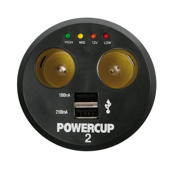 ΑΝΤΑΠΤΟΡΑΣ ΑΝΑΠΤΗΡΑ POWERCUP 2 12V + 2USB + TESTER ΜΠΑΤΑΡΙΑΣ