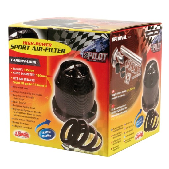 ΦΙΛΤΡΟΧΟΑΝΗ ΚΩΝΙΚΗ CARBON-LOOK 60-114mm