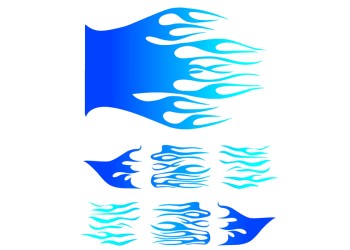 Aυτοκόλλητα Φλόγες σε μπλε χρώμα kit - Lampa - 7 τεμ.