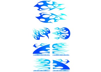 Aυτοκόλλητα Φλόγες σε μπλε χρώμα kit - Lampa - 7 τεμ.