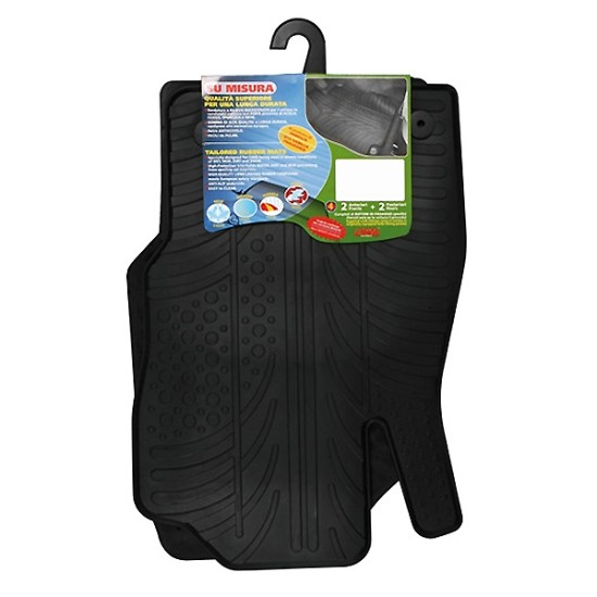 ΜΑΡΚΕ ΠΑΤΑΚΙΑ ΣΕ ΣΚΑΦΗ ΛΑΣΤΙΧΟ ΓΙΑ RENAULT CLIO III 10/2005-2012 SUMISURA ΣΕ ΜΑΥΡΟ ΧΡΩΜΑ ME ΚΟΥΜΠΩΜΑΤΑ LAMPA - 4 ΤΕΜ.