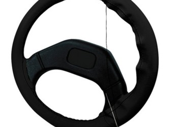 Lampa Κάλυμμα Τιμονιού Αυτοκινήτου Standard Leather Top Grip Δετό 37-39εκ. Άοσμο Γνήσιο Δέρμα ενιαίο Μαύρο 1-τεμ. (L3301.1)