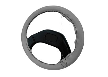 Lampa Κάλυμμα Τιμονιού Αυτοκινήτου Standard Leather Top Grip Δετό 37-39εκ. Άοσμο Γνήσιο Δέρμα ενιαίο Γκρί 1-τεμ. (L3301.2)