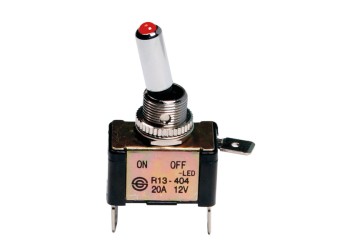 ΔΙΑΚΟΠΤΗΣ ΑΕΡΟΠΟΡΙΚΟΥ ΤΥΠΟΥ 2 ΘΕΣΕΩΝ 12,2mm 12V 20A ΜΕ LED ΚΟΚΚΙΝΟ