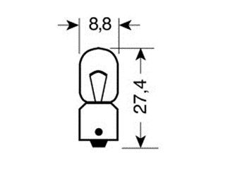 ΛΑΜΠΑΚΙΑ ΜΙΝΙΟΝ 12V T4W BA9s ΜΩΒ