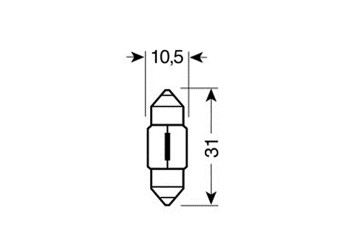 ΛΑΜΠΑΚΙΑ ΣΩΛΗΝΩΤΑ 12V/10W ΜΠΛΕ 11X31mm