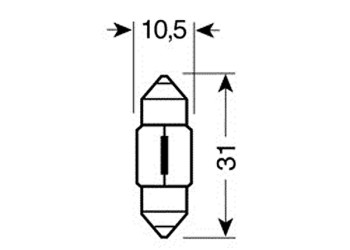 ΛΑΜΠΑΚΙΑ ΣΩΛΗΝΩΤΑ 12V/10W ΜΠΛΕ 11X31mm