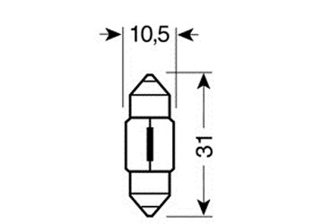 ΛΑΜΠΑΚΙΑ ΣΩΛΗΝΩΤΑ 12V/10W ΜΩΒ 11x31mm