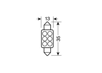 ΛΑΜΠΑΚΙ ΠΛΑΦΟΝΙΕΡΑΣ 6 LED 13x35mm