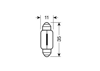 ΛΑΜΠΑΚΙΑ ΠΛΑΦΟΝΙΕΡΑΣ C10W 12V 10W SV8,5-8 (11x35mm) BLUE DYED-GLASS BLISTER - 2 ΤΕΜ.