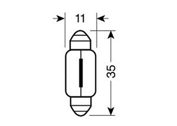 ΛΑΜΠΑΚΙΑ ΠΛΑΦΟΝΙΕΡΑΣ C10W 12V 10W SV8,5-8 (11x35mm) BLUE DYED-GLASS BLISTER - 2 ΤΕΜ.