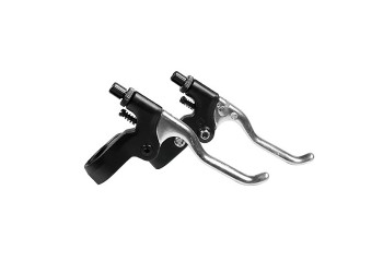 ΜΑΝΕΤΕΣ ΦΡΕΝΩΝ ΠΟΔΗΛΑΤΟΥ ΑΛΟΥΜΙΝΙΟΥ 2 ΔΑΚΤΥΛΩΝ ΜΕ ΡΕΓΟΥΛΑΤΟΡΟ (CITY/MTB) LEV-0 ΜΑΥΡΕΣ/ΑΣΗΜΙ 2ΤΕΜ.