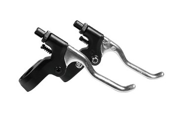 ΜΑΝΕΤΕΣ ΦΡΕΝΩΝ ΠΟΔΗΛΑΤΟΥ ΑΛΟΥΜΙΝΙΟΥ 2 ΔΑΚΤΥΛΩΝ ΜΕ ΡΕΓΟΥΛΑΤΟΡΟ (CITY/MTB) LEV-0 ΜΑΥΡΕΣ/ΑΣΗΜΙ 2ΤΕΜ.