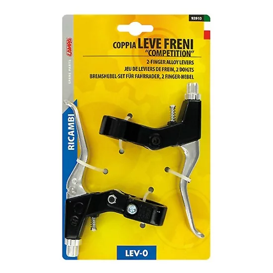 ΜΑΝΕΤΕΣ ΦΡΕΝΩΝ ΠΟΔΗΛΑΤΟΥ ΑΛΟΥΜΙΝΙΟΥ 2 ΔΑΚΤΥΛΩΝ ΜΕ ΡΕΓΟΥΛΑΤΟΡΟ (CITY/MTB) LEV-0 ΜΑΥΡΕΣ/ΑΣΗΜΙ 2ΤΕΜ.