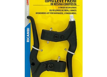 ΜΑΝΕΤΕΣ ΦΡΕΝΩΝ ΠΟΔΗΛΑΤΟΥ 3 ΔΑΚΤΥΛΩΝ ΜΕ ΡΕΓΟΥΛΑΤΟΡΟ LEV-1 3-FINGER  ΜΑΥΡΕΣ 2ΤΕΜ.