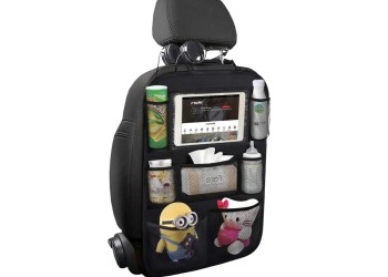 ΘΗΚΕΣ ΠΛΑΤΗΣ ΚΑΘΙΣΜΑΤΟΣ ORGANIZER ΜΑΥΡΟ ΜΕ ΘΗΚΗ TABLET 10'' ΚΑΙ 7 ΘΗΚΕΣ 61x41cm