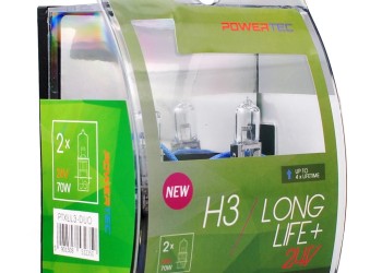 H3 24V 70W PK22s POWERTEC LONG LIFE ΑΛΟΓΟΝΟΥ BLISTER 2ΤΕΜ. M-TECH