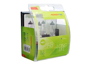 H8 12V 35W PGJ19-1 POWERTEC LONG LIFE (up to 3.200k) ΑΛΟΓΟΝΟΥ  M-TECH - 2 τεμ