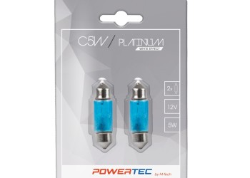 ΛΑΜΠΑΚΙΑ ΠΛΑΦΟΝΙΕΡΑΣ C5W 12V 5W 36x11mm SV8.5-8 WHITE EFFECT POWERTEC PLATINUM  M-TECH - 2 ΤΕΜ