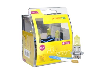 H3 12V 55W PK22s POWERTEC RETRO (ΚΙΤΡΙΝΕΣ ΛΑΜΠΕΣ) 2ΤΕΜ.