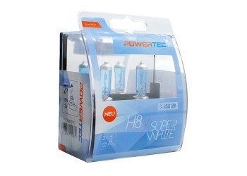 H8 12V 55W 3.450K PGJ19-1 POWERTECK SUPERWHITE 2ΤΕΜ.