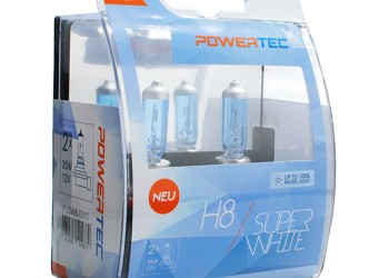 H8 12V 55W 3.450K PGJ19-1 POWERTECK SUPERWHITE 2ΤΕΜ.