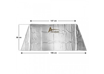 Εξωτερική Ηλιοπροστασία Large Μ195-147 Χ Υ95 cm για το Παρμπρίζ από Ύφασμα 3 Στρώσεων και Ρινίσματα Αλουμινίου σε ασημί χρώμα με logo και άκαυστη επένδυση Race Axion - 1 τεμάχιο