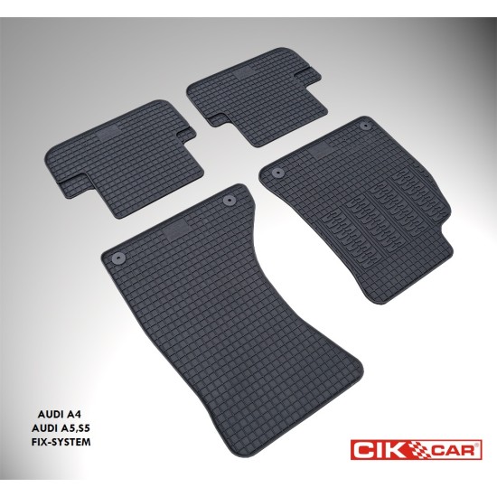 Cik - ΜΑΡΚΕ ΠΑΤΑΚΙΑ ΣΕ ΣΚΑΦΗ ΛΑΣΤΙΧΟ ΓΙΑ AUDI A4 2008-2012 / A5 2007-2015 / S5 2007-2015 ΣΕ ΜΑΥΡΟ ΧΡΩΜΑ ΜΕ ΚΟΥΜΠΩΜΑΤΑ - 4 ΤΕΜ. (RM.AU.0003/CK)