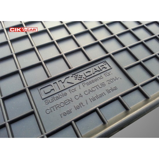 Cik - ΠΑΤΑΚΙΑ ΑΥΤΟΚΙΝΗΤΟΥ ΑΠΟ ΛΑΣΤΙΧΟ ΓΙΑ CITROEN C4 CACTUS 2014-10/2020 ΣΕ ΜΑΥΡΟ ΧΡΩΜΑ ΜΕ ΚΟΥΜΠΩΜΑΤΑ - 4 ΤΕΜ. (RM.CI.0003/CK)