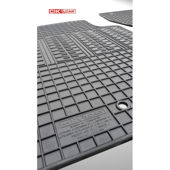 Cik - ΜΑΡΚΕ ΠΑΤΑΚΙΑ ΣΕ ΣΚΑΦΗ ΛΑΣΤΙΧΟ ΓΙΑ CITROEN C4 AIRCROSS 2010-2017 / PEUGEOT 4008 2012-2016 / MITSUBISHI ASX 2010-2012 ΣΕ ΜΑΥΡΟ ΧΡΩΜΑ ΜΕ ΚΟΥΜΠΩΜΑΤΑ - 4 ΤΕΜ. (RM.CI.0016/CK)