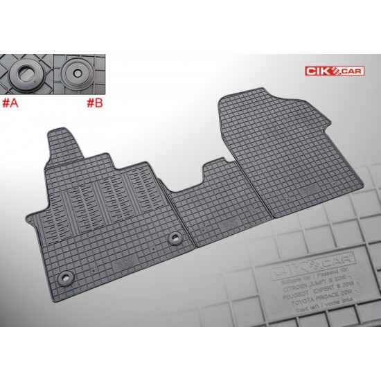 Cik - ΠΑΤΑΚΙΑ ΑΥΤΟΚΙΝΗΤΟΥ ΑΠΟ ΛΑΣΤΙΧΟ ΓΙΑ CITROEN JUMPY 2016+ / PEUGEOT EXPERT 2016+ / TOYOTA PROACE 2016+ (3Η ΣΕΙΡΑ ΚΑΘΙΣΜΑΤΩΝ) ΣΕ ΜΑΥΡΟ ΧΡΩΜΑ ΧΩΡΙΣ ΚΟΥΜΠΩΜΑΤΑ - 2 ΤΕΜ. (RM.CI.0021/CK)