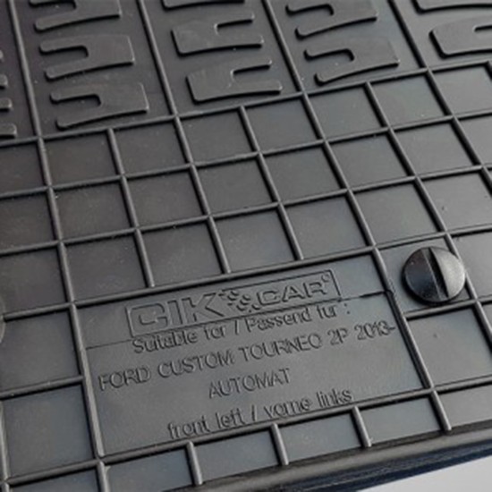 Cik - ΜΑΡΚΕ ΠΑΤΑΚΙΑ ΣΕ ΣΚΑΦΗ ΛΑΣΤΙΧΟ ΓΙΑ FORD CUSTOM TOURNEO 2ΘΕΣΙΟ 2018+ ΣΕ ΜΑΥΡΟ ΧΡΩΜΑ ΜΕ ΚΟΥΜΠΩΜΑΤΑ - 2 ΤΕΜ. (RM.FO.0039/CK)