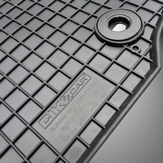 Cik - ΜΑΡΚΕ ΠΑΤΑΚΙΑ ΣΕ ΣΚΑΦΗ ΛΑΣΤΙΧΟ ΓΙΑ TOYOTA AYGO II 2014-2021 ΣΕ ΜΑΥΡΟ ΧΡΩΜΑ ΜΕ ΚΟΥΜΠΩΜΑΤΑ - 4 ΤΕΜ. (RM.TO.0002/CK)