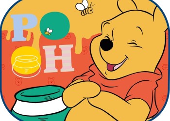 Amio - ΗΛΙΟΠΡΟΣΤΑΣΙΕΣ ΠΛΑΙΝΕΣ WINNIE THE POOH ΜΕ ΒΕΝΤΟΥΖΑ 44x35cm - 2 Τεμ. (S59329/AM)