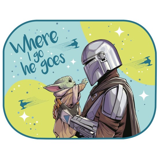 Amio - ΗΛΙΟΠΡΟΣΤΑΣΙΕΣ ΠΛΑΙΝΕΣ THE MANDALORIAN ΜΕ ΒΕΝΤΟΥΖΑ 2TEM (44x35cm) - 2 τεμ. (S59380/AM)