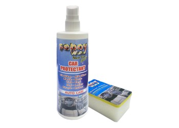 Γυαλιστικό Γαλάκτωμα Σπρέι Seboy Wax για Ταμπλό και Επιφάνειες από Πλαστικό, Βινύλ, Δέρμα, Λάστιχο με Σφουγγάρι Εφαρμογής 300 ml - 1 τεμ.