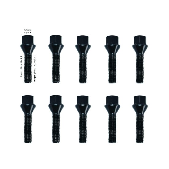 ΜΠΟΥΛΟΝΙΑ ΚΩΝΙΚΑ 12x1,50 40mm (17) ΜΑΥΡΑ SIMONI RACING - 10 TEM.