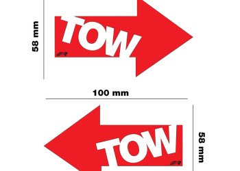 ΑΥΤΟΚΟΛΛΗΤΟ TOW ΚΟΚΚΙΝΟ 100x58mm SIMONI RACING - 2 ΤΕΜ.