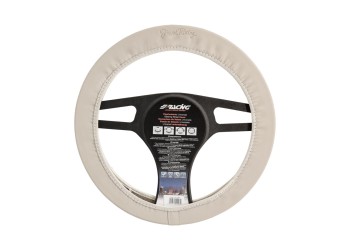 FIAT 500 ΚΑΛΥΜΜΑ ΤΙΜΟΝΙΟΥ ΜΠΕΖ ΜΑΡΚΕ ΟΙΚΟΛΟΓΙΚΟ ΔΕΡΜΑ & ΒΑΜΒΑΚΕΡΟ ΜΕ LOGO SIMONI RACING 37-39cm SIMONI RACING  - 1 τεμ.