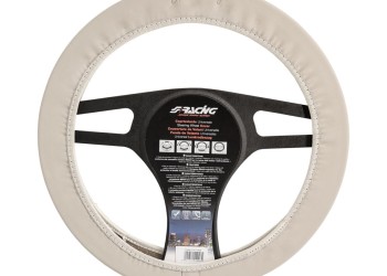 FIAT 500 ΚΑΛΥΜΜΑ ΤΙΜΟΝΙΟΥ ΜΠΕΖ ΜΑΡΚΕ ΟΙΚΟΛΟΓΙΚΟ ΔΕΡΜΑ & ΒΑΜΒΑΚΕΡΟ ΜΕ LOGO SIMONI RACING 37-39cm SIMONI RACING  - 1 τεμ.