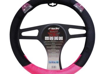 ΚΑΛΥΜΜΑ ΤΙΜΟΝΙΟΥ PUSSY CAT ΜΕ STRASS ΜΑΥΡΟ/ΡΟΖ ΥΦΑΣΜΑΤΙΝΟ 37-39cm SIMONI RACING  - 1 τεμ.