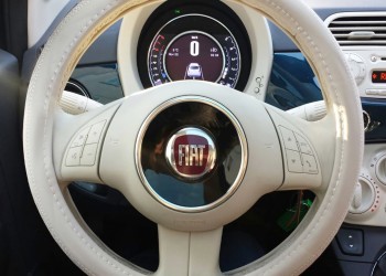 FIAT 500 ΚΑΛΥΜΜΑ ΤΙΜΟΝΙΟΥ ΜΠΕΖ ΓΙΑ FIAT 500 37-39cm 50% ΔΕΡΜΑ+50% ΒΑΜΒΑΚΕΡΟ
