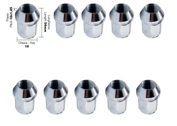 ΠΑΞΙΜΑΔΙ ΚΩΝΙΚΟ 12x1,25 (34mm) (19) 10ΤΕΜ.