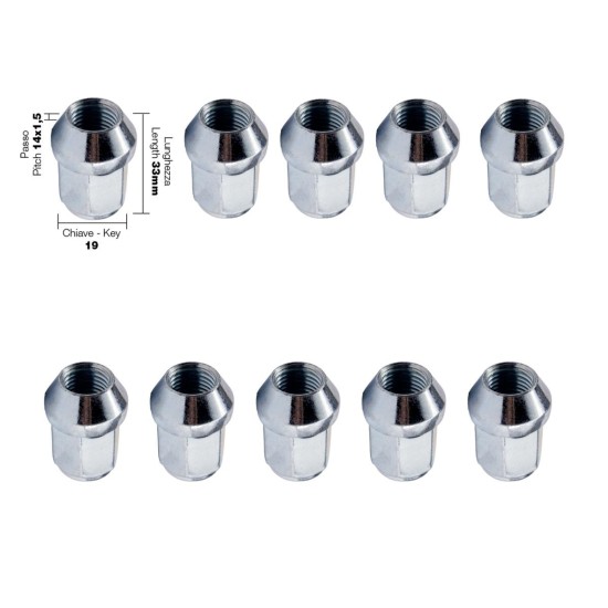 ΠΑΞΙΜΑΔΙ ΚΩΝΙΚΟ 14x1,5 (33mm) (19) 10ΤΕΜ.