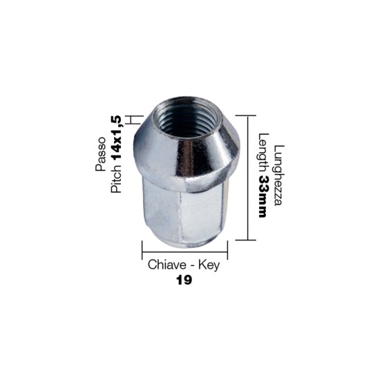 ΠΑΞΙΜΑΔΙ ΚΩΝΙΚΟ 14x1,5 (33mm) (19) 10ΤΕΜ.