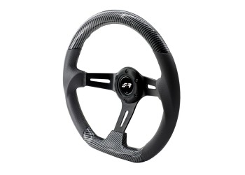 ΤΙΜΟΝΙ GIAU CARBON LOOK ΤΡΙΑΚΤΙΝΟ ΜΑΥΡΟ ΔΙΑΜΕΤΡΟΣ 350mm ΠΑΧΟΣ 70mm SIMONI RACING  - 1 τεμ.