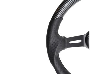 ΤΙΜΟΝΙ GIAU CARBON LOOK ΤΡΙΑΚΤΙΝΟ ΜΑΥΡΟ ΔΙΑΜΕΤΡΟΣ 350mm ΠΑΧΟΣ 70mm SIMONI RACING  - 1 τεμ.